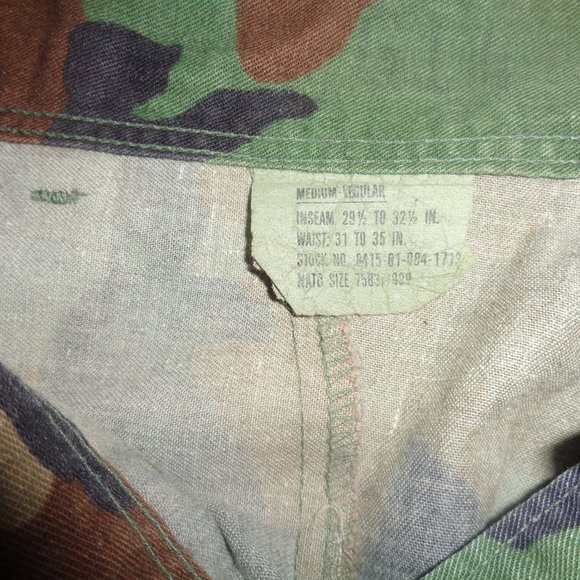 US Army Military Woodland Camo ACU Cargo Pants Medium Regular Waist 31-35" - Picture 4 of 11